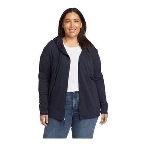 Eddie Bauer Full-Zip Hoodie Navy Cotton - Size XL